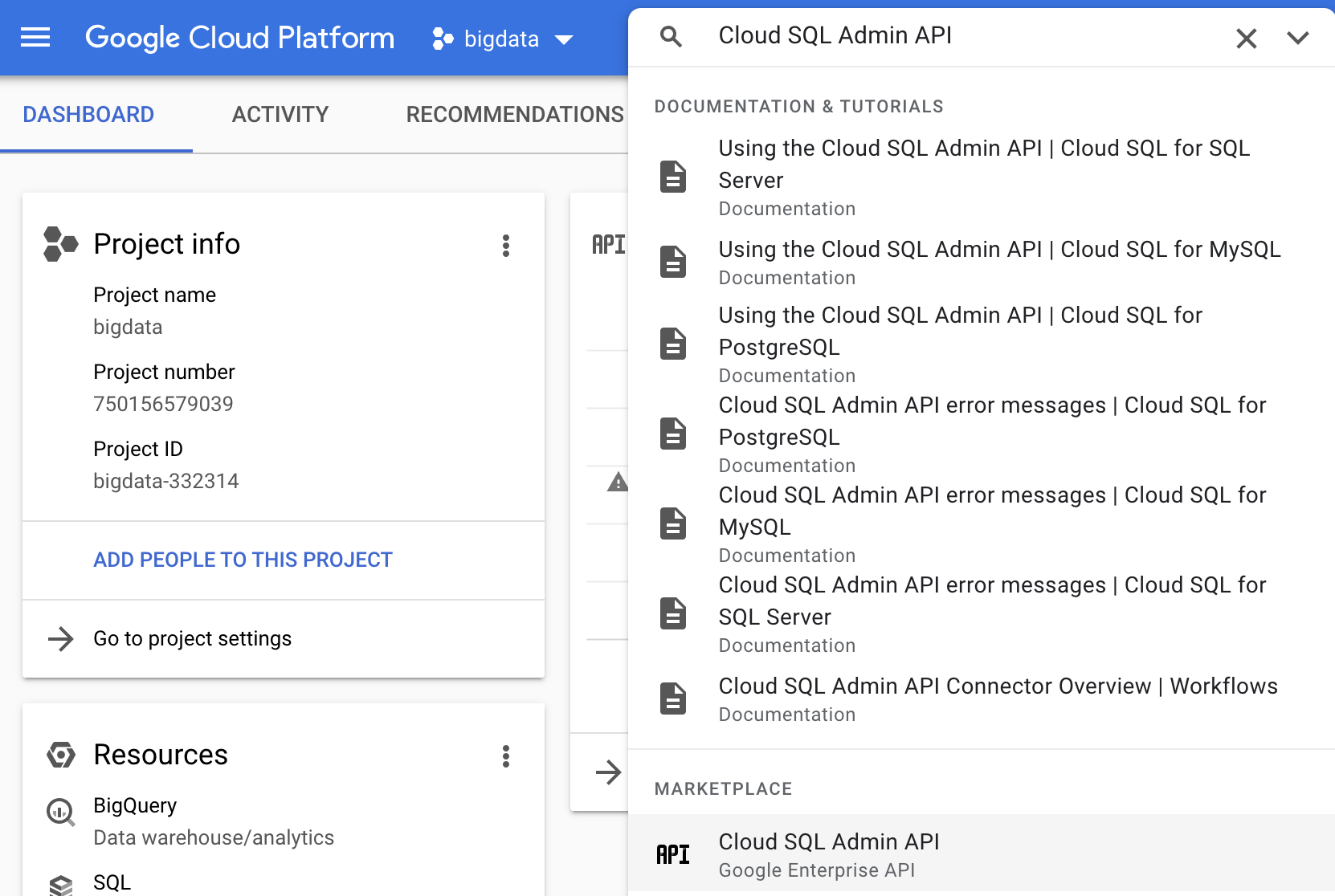 Relational database in Google Cloud